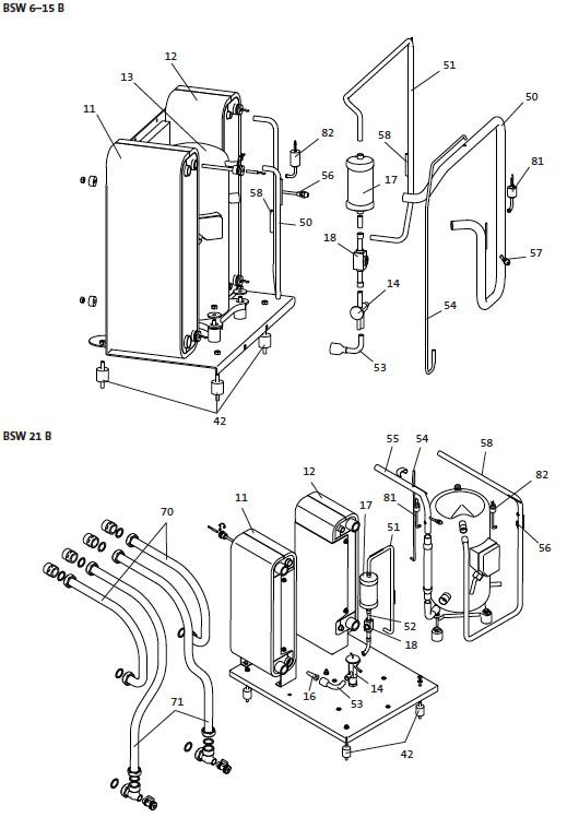 Schéma éclaté Vue Principale — Remeha BSW C 6–21 KW  (Plus de pièces détachées pour cet appareil!)